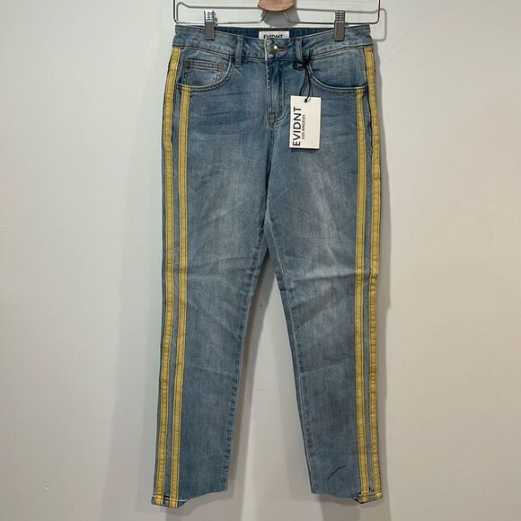 NWT EVIDNT Los Angeles Track Trim Slim Denim - Size 26 - Picture 1 of 5